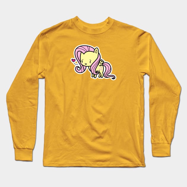 Fluttershy chibi Long Sleeve T-Shirt by Drawirm